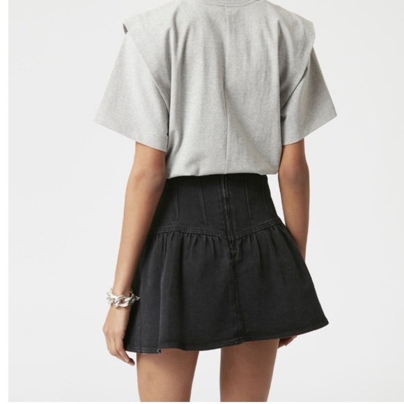 Isabel Marant “Dimenia” Wrap Effect Denim Mini Skirt Gray/Black Size 40 EUC - Picture 4 of 11